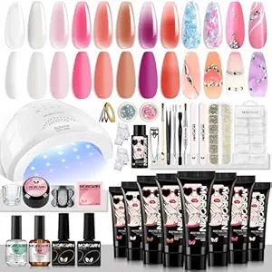 Morovan Poly Gel Nail Extension Kit with UV Lamp – Best Poly Gel Kit for DIY Nail Extensions 2025
